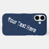 Imitats Blue Jeans Denim iPhone Case mit benutzerd (Rückseite (Horizontal))