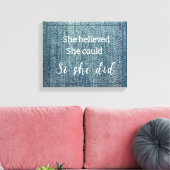 Imitats Blue Jeans Sie glaubte Leinwanddruck (Insitu (Wohnzimmer))