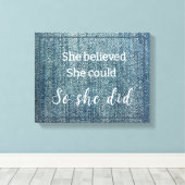 Imitats Blue Jeans Sie glaubte Leinwanddruck (Insitu (Holzboden))