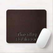 Imitats Braunes Ledermousepad mit Embossetext Mousepad (Mit Mouse)