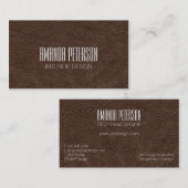Imitats Brown Leather Designer Business Cards Visitenkarte (Vorne/Hinten)
