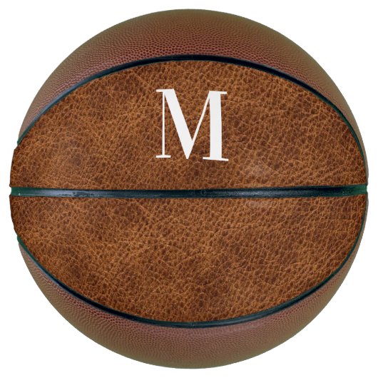 Imitats Brown Leather Modern Monogram Basketball (Vorderseite)