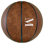 Imitats Brown Leather Modern Monogram Basketball (Vertikal)