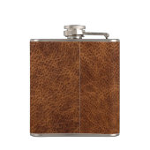 Imitats Brown Leather Modern Monogram Flachmann (Rückseite)