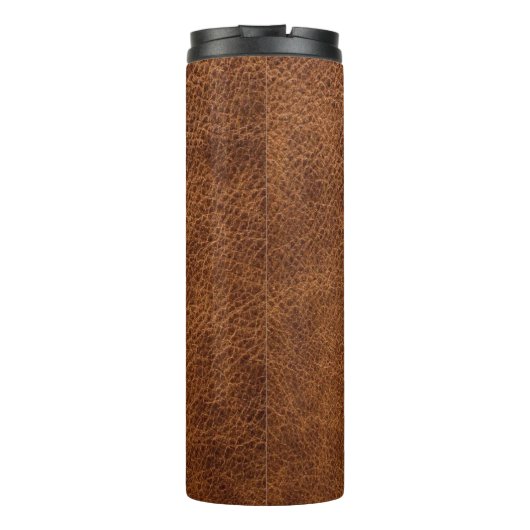 Imitats Brown Leather Modern Monogram Thermosbecher (Rückseite)