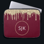 Imitats Burgundy Gold Drilling Glitzer Monogram Laptopschutzhülle<br><div class="desc">Gold und Burgundy Red Imitats Dripping Glitzer und Sparkle Elegant Mit Monogramm Initials Case. Dieser Fall kann so angepasst werden,  dass er Ihren Anfangs- und Vornamen enthält.</div>