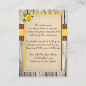 IMITATS Burlap, Gelb Rose Empfang Umschließkarte Begleitkarte (Rückseite)