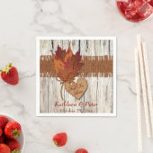 IMITATS Burlap, Holz, Blätter, Heart Wedding Napki Serviette (Beispiel)
