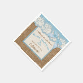 IMITATS Burlap Ivory Lace, Blue Baby Dusche Napkin Serviette (Ecke)