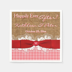 IMITATS Burlap, Lace, Gingham Wedding Napkins - Re Serviette
