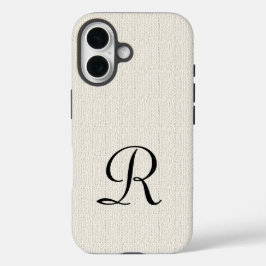 Imitats Burlap Rustic Monogram iPhone 16 Hülle