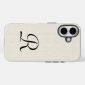 Imitats Burlap Rustic Monogram Case-Mate iPhone Hülle (Rückseite (Horizontal))