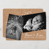 Imitats Burlap Weihnachten Fotos Lights Peace and (Vorne/Hinten)