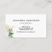 Imitats Chalkboard Blume & Gold Glitzer Visitenkarte (Rückseite)