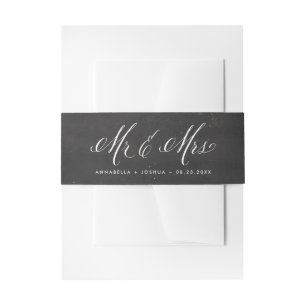 Imitats Chalkboard Mr. & Mrs. Elegant Script Weddi Einladungsbanderole