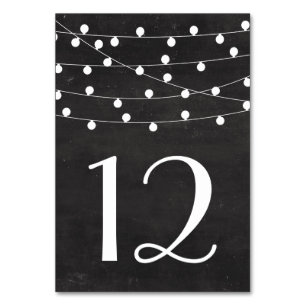 Imitats Chalkboard String Lights Tischnummer Card