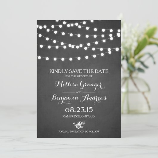 Imitats Chalkboard Wedding Save The Date (Stehend Vorderseite)