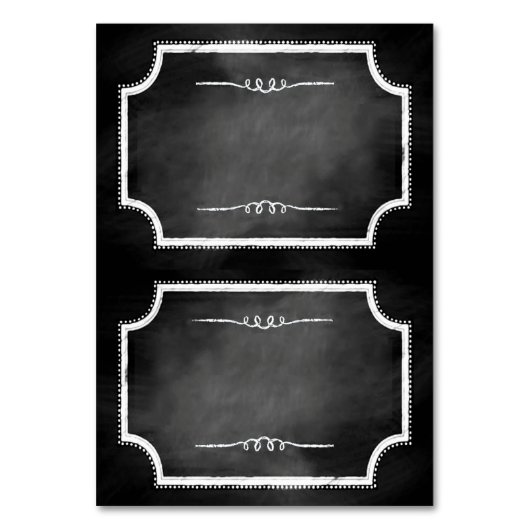 Imitats Chalkboard Zentitelname Platzkarten Tischnummer (Vorderseite)