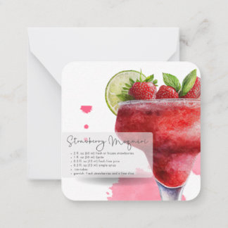 Imitats Champaign & Strawberry Daiquiri Gastgesche Mitteilungskarte