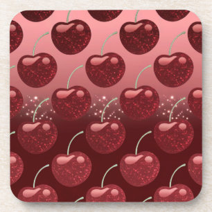 Imitats Cherry Red Foil Cherries Untersetzer Set
