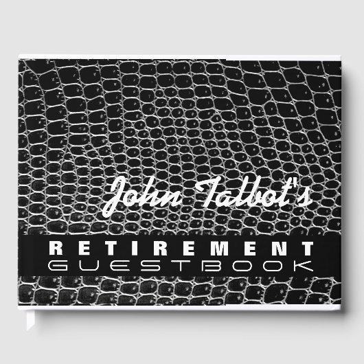 Imitats Crocodile Skin Custom Retirement Gästebuch (Vorderseite)