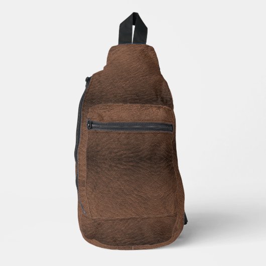 Imitats Dark Brown Leather Crossbody Bag (Vorderseite)