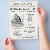 Imitats Deckle Edge Black and White Newspaper Wedd Flyer (Hand)