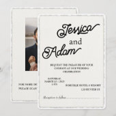 Imitats Deckle Edge Papier Einladung Script Hochze (Vorne/Hinten)