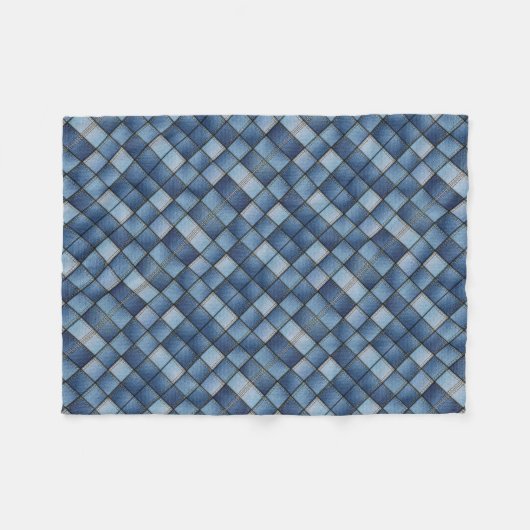 Imitats Denim Patchwork Fleecedecke (Vorderseite (Horizontal))