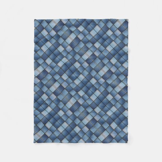 Imitats Denim Patchwork Fleecedecke (Vorderseite)