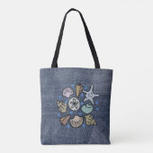 Imitats Denim Patchwork Seashell Art Bag Tasche (Rückseite)