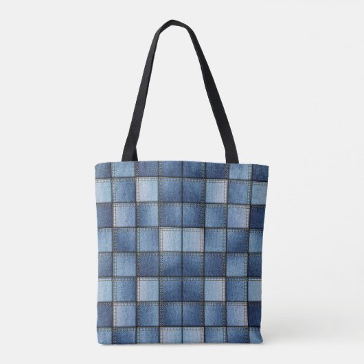 Imitats Denim Patchwork Tasche (Rückseite)