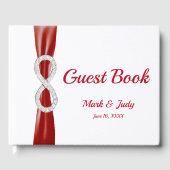 Imitats Diamond Infinity Red Ribbon Wedbook Gästebuch (Vorderseite)
