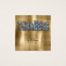 Imitats Diamonds Holographic Nails Business Card