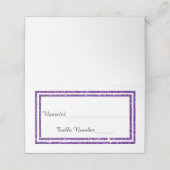 Imitats Doppelter Lila Glitzer Trim - Escortkarte Platzkarte (Außenseite Aufgefaltet)