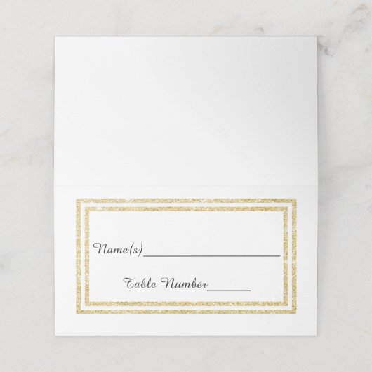 Imitats Double Gold Glitzer Trim - Escortkarte Platzkarte (Außenseite Aufgefaltet)