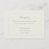 Imitats Embossed Beaded Frame Ecru Empfang Hochzei Begleitkarte (Vorderseite)