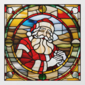 Imitats Festglass Weihnachtsmann groß Fensteraufkleber (Blatt)