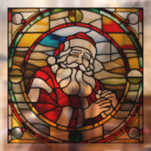 Imitats Festglass Weihnachtsmann groß Fensteraufkleber (Blatt 2)