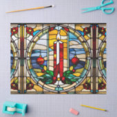 Imitats Festverglaste Weihnachtskerze für Decoupag Seidenpapier (Basteln)