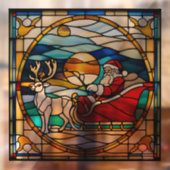 Imitats Festverglaster Santa Claus in Sleigh Gewar Fensteraufkleber (Blatt 2)