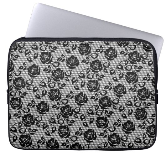 Imitats Fishnet Black Lace Laptop Sleeve (Vorderseite)