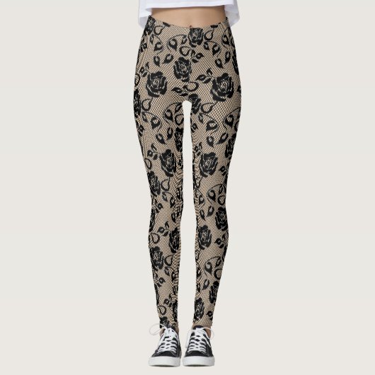 Imitats Fishnet Black Lace Leggings (Vorderseite)