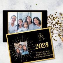 Imitats Foil Black and Gold Foto Frohes Neues Jahr