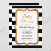 Imitats Foil Black Stripes Kinderdusche Einladung (Vorne/Hinten)
