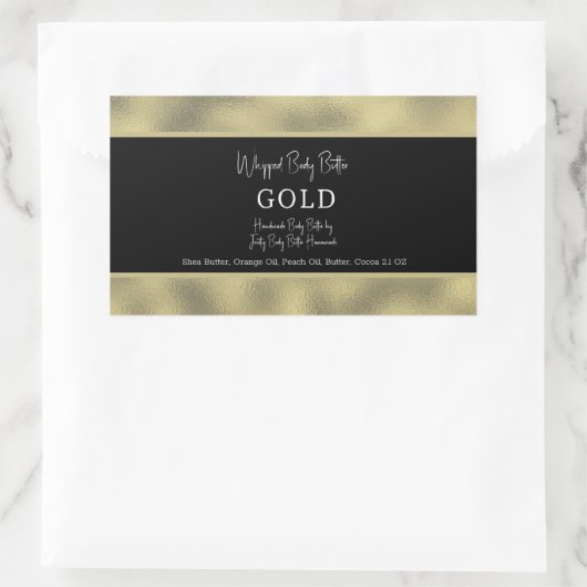 Imitats Foil Gold Bath Branding Verpackung Rechteckiger Aufkleber (Tasche)