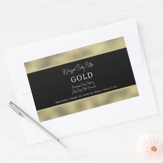 Imitats Foil Gold Bath Branding Verpackung Rechteckiger Aufkleber (Umschlag)