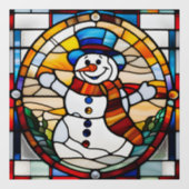 Imitats gestanzter Glass Snowman Grosser Fensteraufkleber (Blatt)