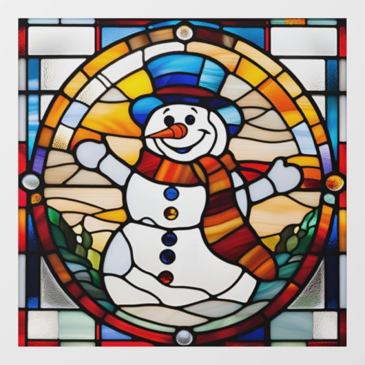 Imitats gestanzter Glass Snowman Grosser Fensteraufkleber (Blatt)