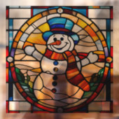 Imitats gestanzter Glass Snowman Grosser Fensteraufkleber (Blatt 2)